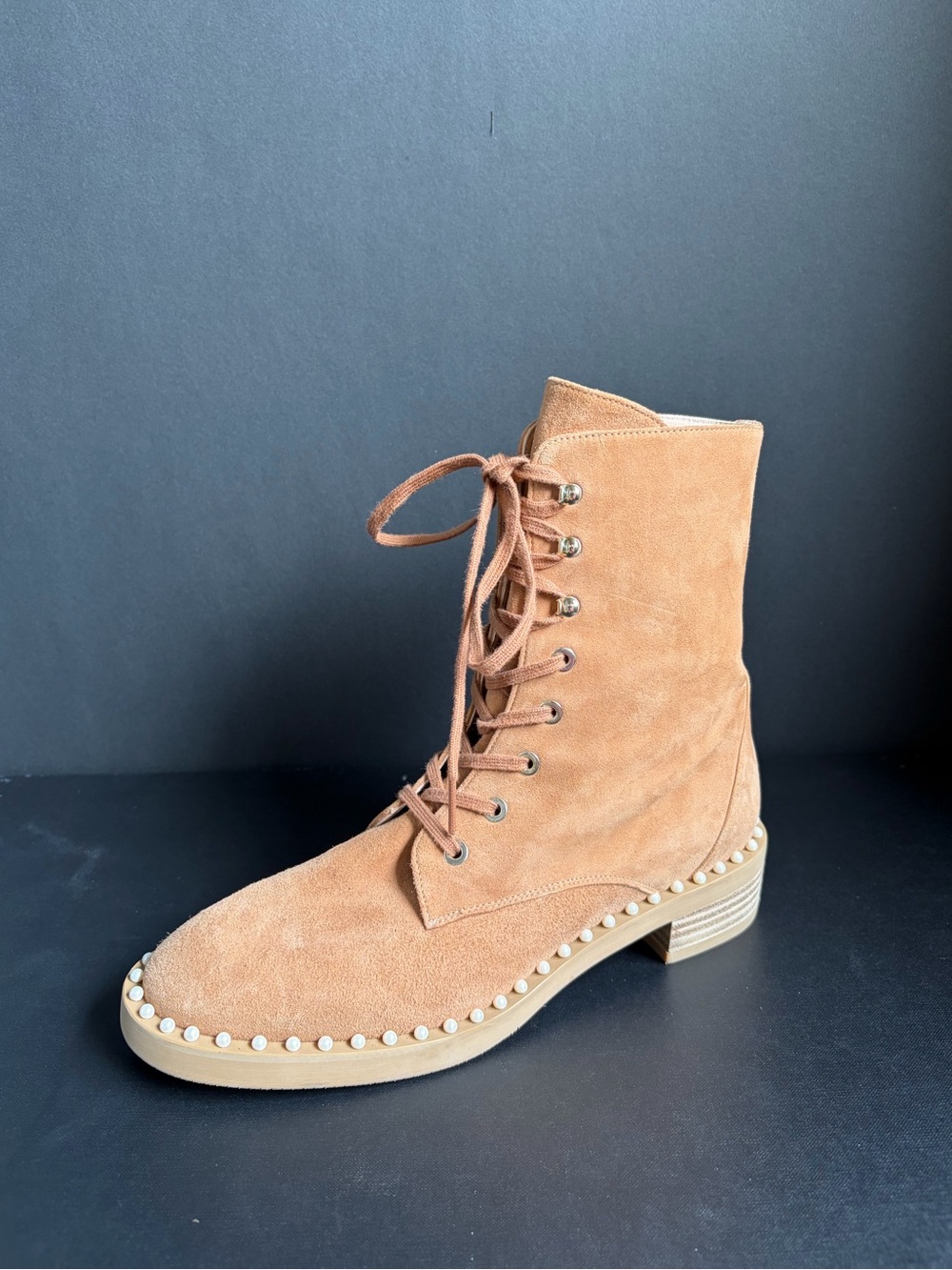 STUART WEITZMANN lace up suede boots